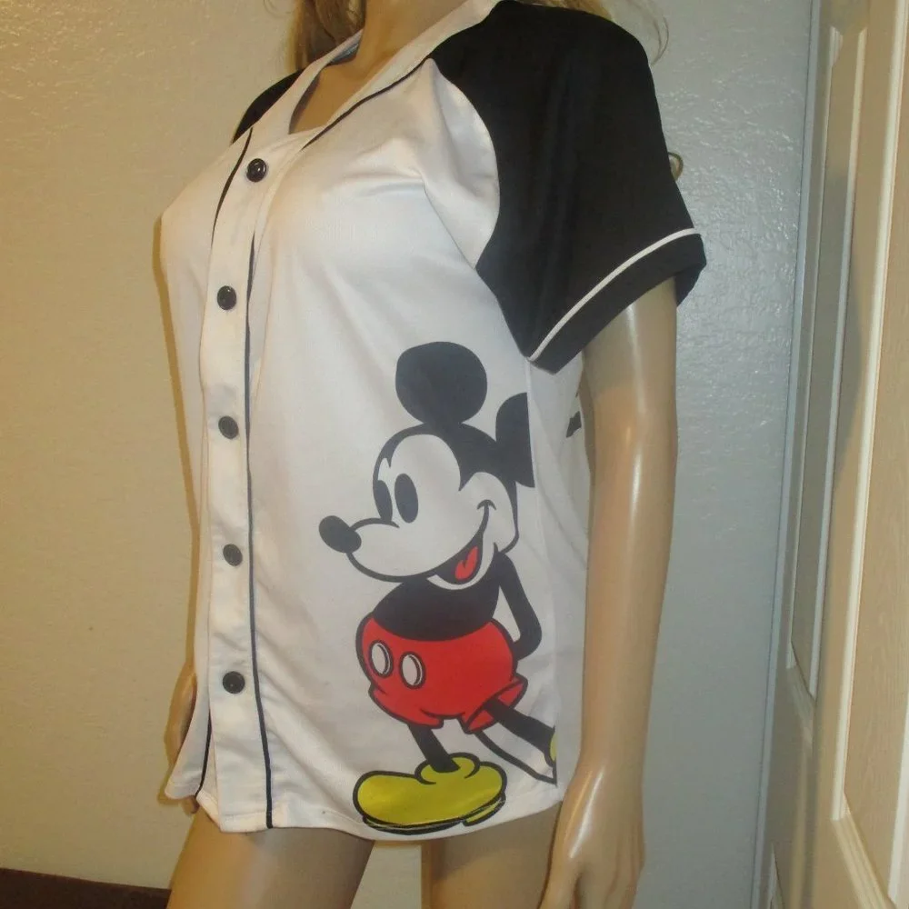 Disney Mickey Mouse Large White Black Red Short Sleeves (Probably Unisex) Top - Picture 4 of 14